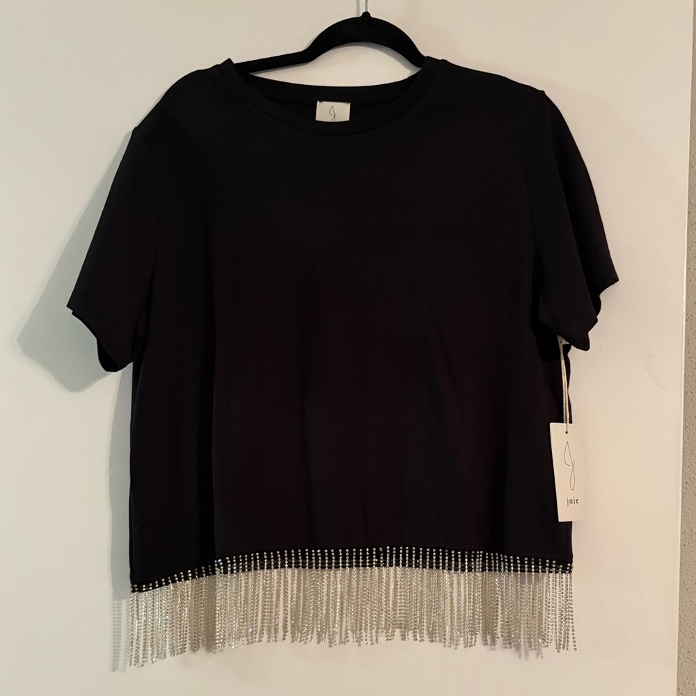 Elegant Black Fringe Top